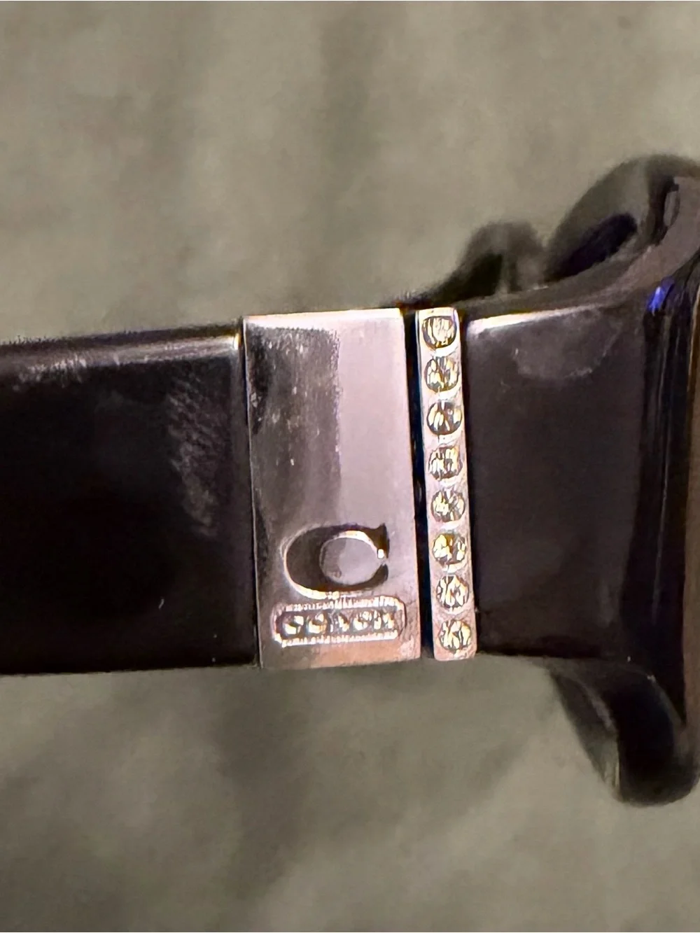 Coach black and silver Vintage frames with diamond temple accents
